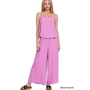 ZENANA - WOVEN CAMI & PANTS 2-PEICE SET
